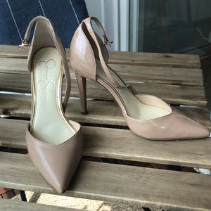 Jessica Simpson Pointed Ankle Strap Nude Heel